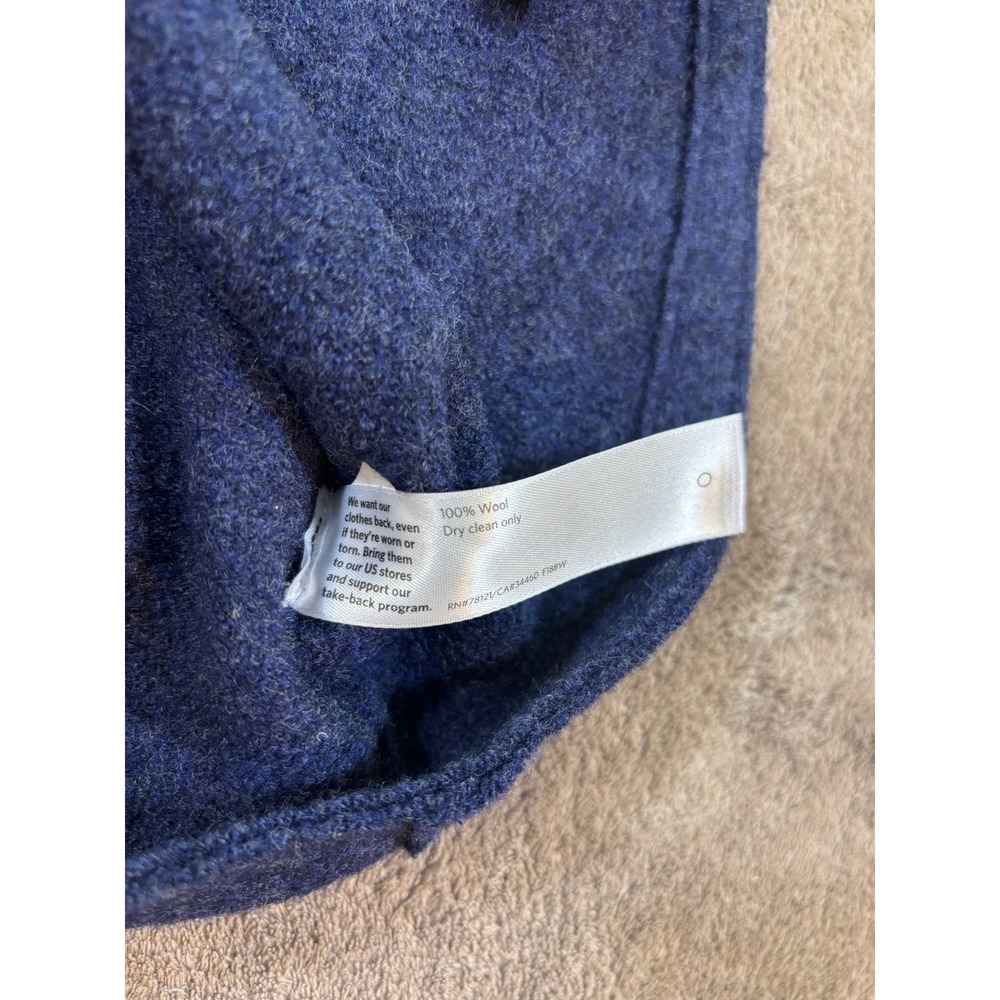 Eileen Fisher Women Blue Wool Notched Lapel Button Front Sweater Coat Size S - Picture 6 of 7